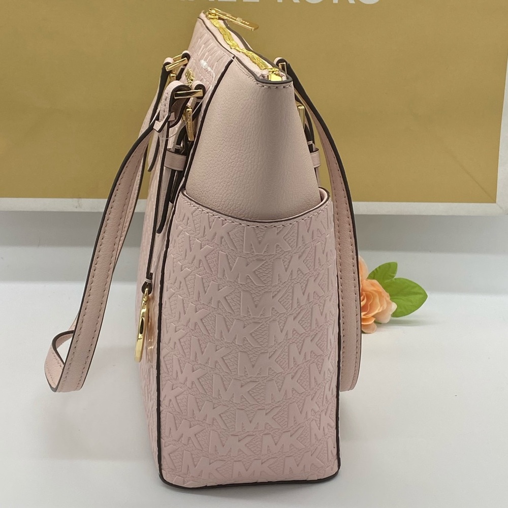 MICHAEL KORS CHARLOTTE LARGE TZ TOTE POWDER BLUSH - Picture 7 of 16